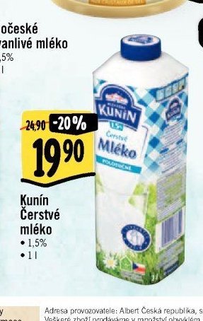 Kunín Čerstvé mléko