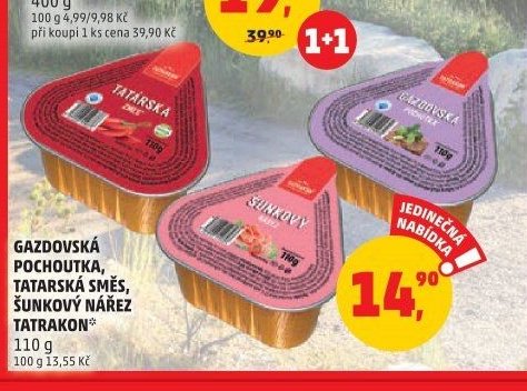 Gazdovská pochoutka, Tatarská směs, Šunkový nářez Tatrakon