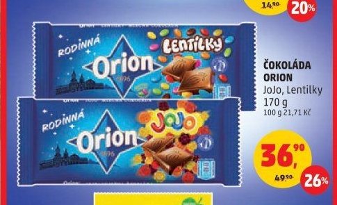 Čokoláda Orion JoJo, Lentilky