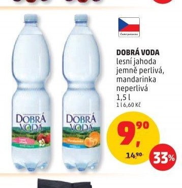 Dobrá voda lesní jahoda jemně perlivá, mandarinka neperlivá 1,5 l