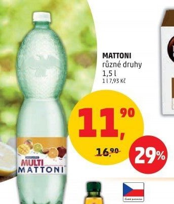 MATTONI různé druhy 1,5 l