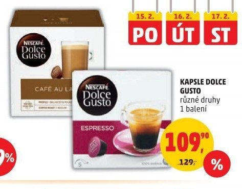 KAPSLE DOLCE GUSTO různé druhy