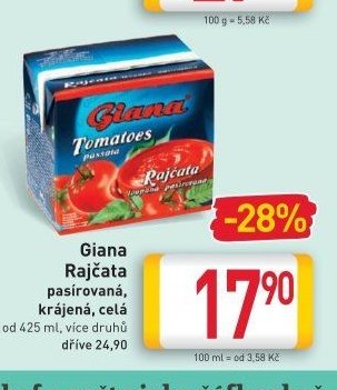 Giana Rajčata pasírovaná, krájená, celá