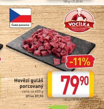 Hovězí guláš porcovaný