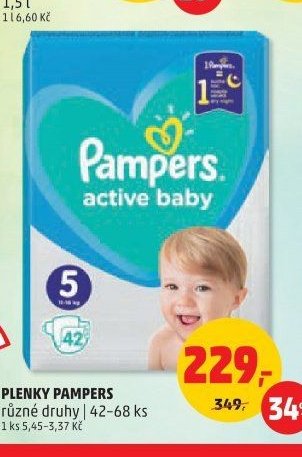 Plenky Pampers různé druhy | 42-68 ks