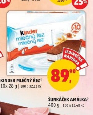 Kinder Mléčný řez