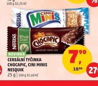 CEREÁLNÍ TYČINKA CHOCAPIC, CINI MINIS, NESQUIK