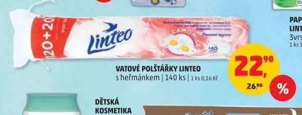 VATOVÉ POLŠTÁŘKY LINTEO s heřmánkem | 140 ks