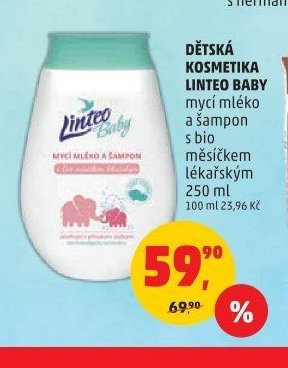 DĚTSKÁ KOSMETIKA LINTEO BABY mycí mléko a šampon s bio měsíčkem lékařským 250 ml