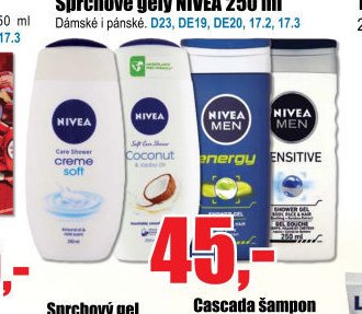 Sprchové gely NIVEA 250 ml