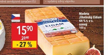 Madeta Jihočeský Eidam uzený 44% t. v s.