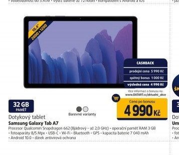 Dotykový tablet Samsung Galaxy Tab A7
