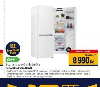 Beznámrazová chladnička Beko RCNA366I40WN