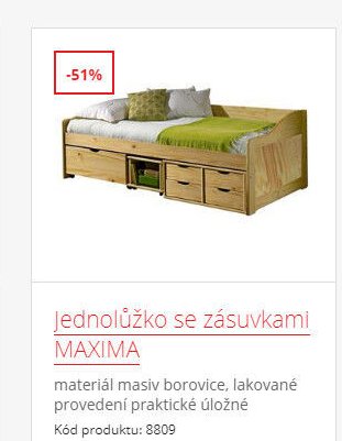 Jednolůžko se zásuvkami MAXIMA - IDEA nábytek akcniletaky.com