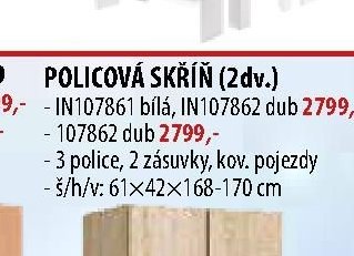 POLICOVÁ SKŘÍŇ (2dv.) IN107861, IN107862, 107862 - IDEA nábytek akcniletaky.com