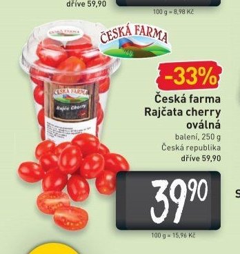 Česká farma Rajčata cherry oválná