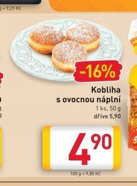 Kobliha s ovocnou náplní