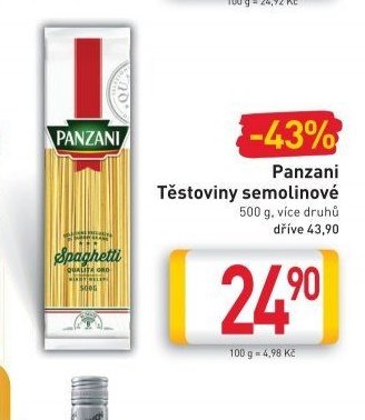 Panzani Těstoviny semolinové