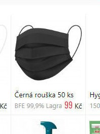 Černá rouška 50 ks