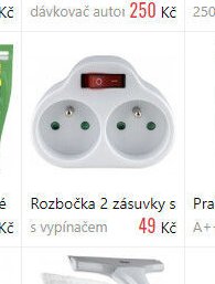 Rozbočka 2 zásuvky s
