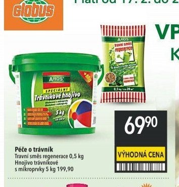 Péče o trávník, Travní směs regenerace 0,5 kg, Hnojivo trávníkové s mikroprvky 5 kg