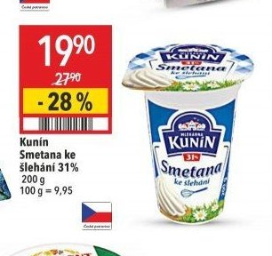 Kunín Smetana ke šlehání 31%