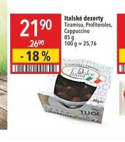 Italské dezerty Tiramisu, Profiteroles