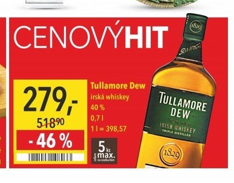 Tullamore Dew irská whiskey