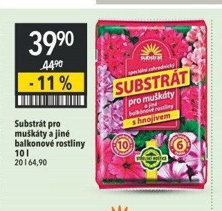 Substrát pro muškáty a jiné balkonové rostliny 10 l