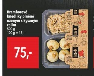 Bramborové knedlíky plněné uzeným s kysaným zelím