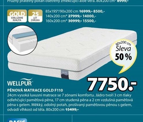 PĚNOVÁ MATRACE GOLD F110 - Jysk akcniletaky.com