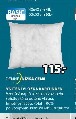 VNITŘNÍ VLOŽKA KARITINDEN - Jysk akcniletaky.com