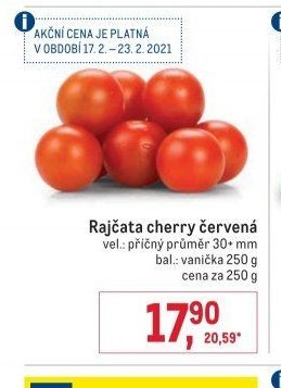 Rajčata cherry červená