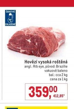Hovězí vysoká roštěná