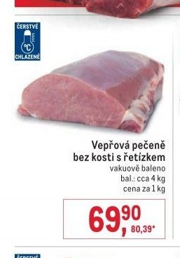 Vepřová pečeně bez kosti s řetízkem