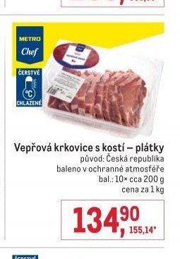 Vepřová krkovice s kostí – plátky
