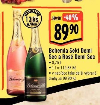 Bohemia Sekt Demi Sec a Rosé Demi Sec
