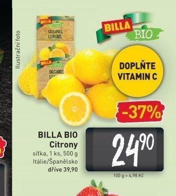 BILLA BIO Citrony