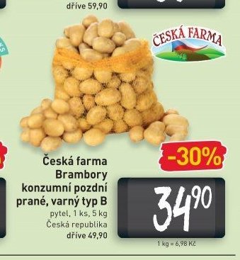 Česká farma Brambory konzumní pozdní