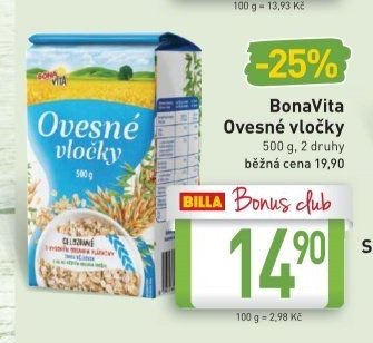 BonaVita Ovesné vločky 500 g