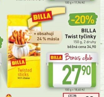 BILLA Twist tyčinky 150 g