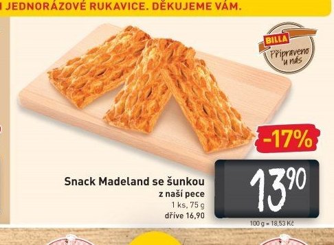 Snack Madeland se šunkou