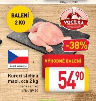 Kuřecí stehna maxi, cca 2 kg