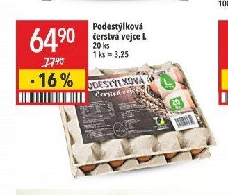 Podestýlková čerstvá vejce L