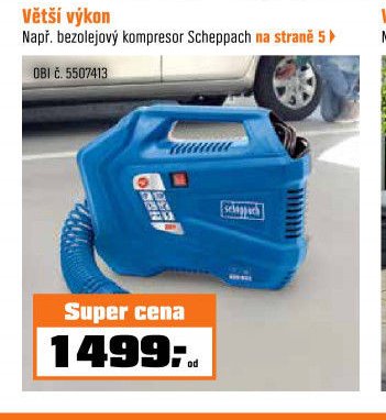 bezolejový kompresor Scheppach