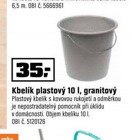 Kbelík plastový 10 l, granitový