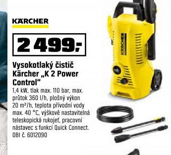 Vysokotlaký čistič Kärcher „K 2 Power Control