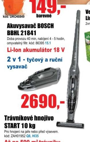Akumulátorový vysavač BOSCH BBHL 21841