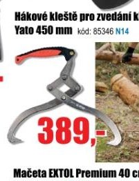 Hákové kleště pro zvedání klád Yato 450 mm