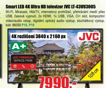 Smart LED 4K Ultra HD televizor JVC LT-43VU3005